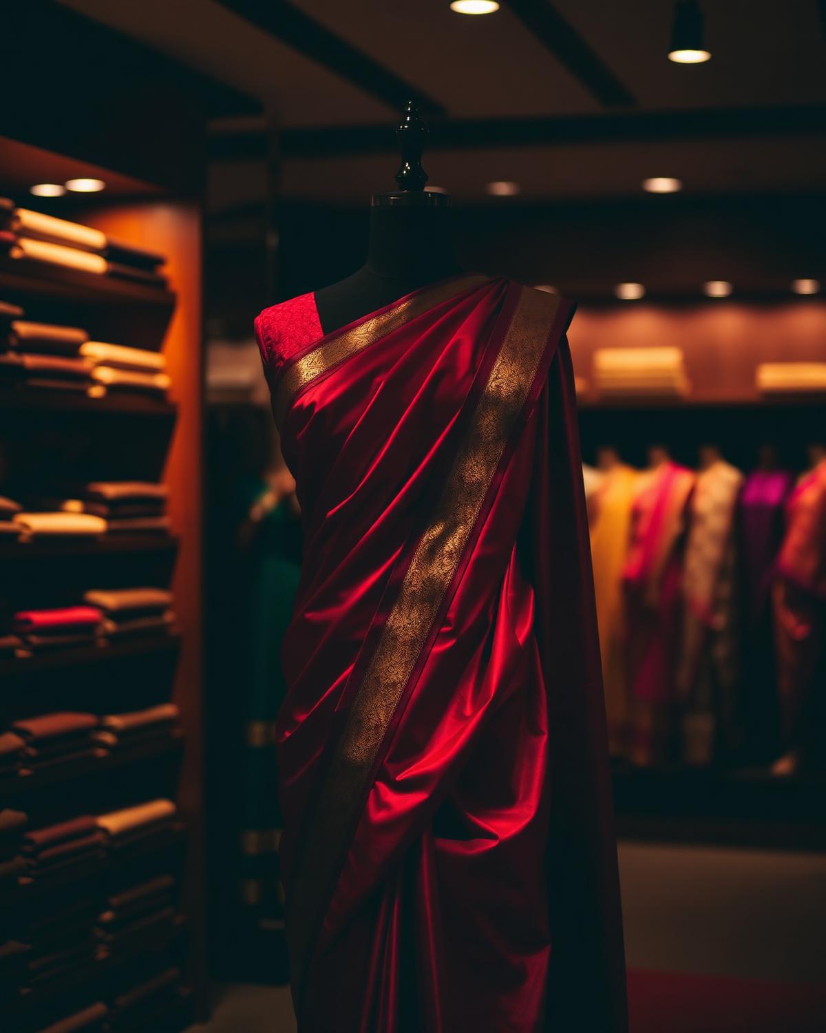 Bridal drapes on display